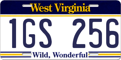 WV license plate 1GS256