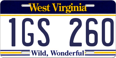 WV license plate 1GS260