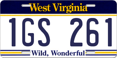 WV license plate 1GS261
