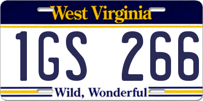 WV license plate 1GS266