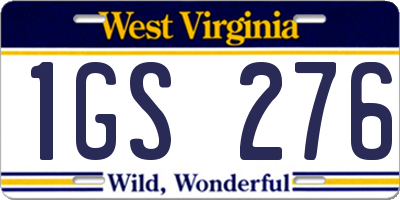 WV license plate 1GS276