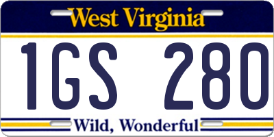 WV license plate 1GS280
