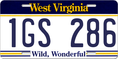 WV license plate 1GS286