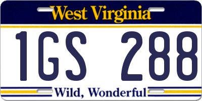 WV license plate 1GS288