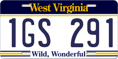 WV license plate 1GS291