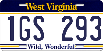 WV license plate 1GS293