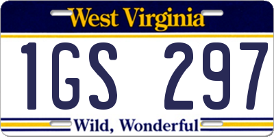 WV license plate 1GS297