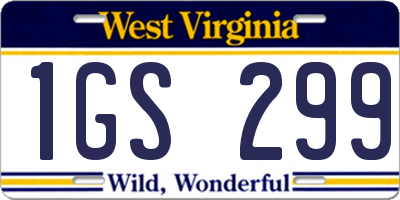 WV license plate 1GS299