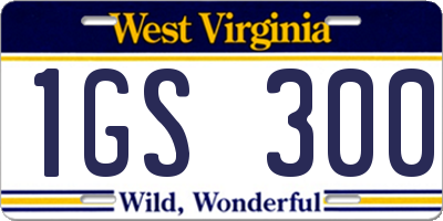 WV license plate 1GS300