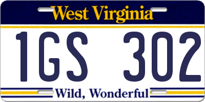 WV license plate 1GS302