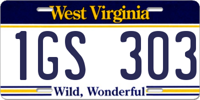 WV license plate 1GS303