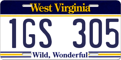 WV license plate 1GS305
