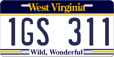 WV license plate 1GS311