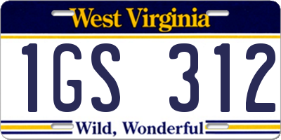 WV license plate 1GS312