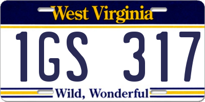 WV license plate 1GS317