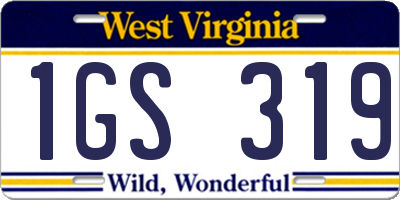WV license plate 1GS319