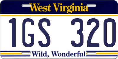 WV license plate 1GS320