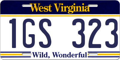WV license plate 1GS323