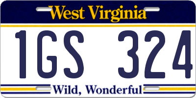 WV license plate 1GS324