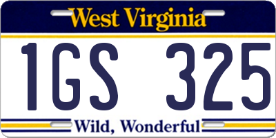 WV license plate 1GS325