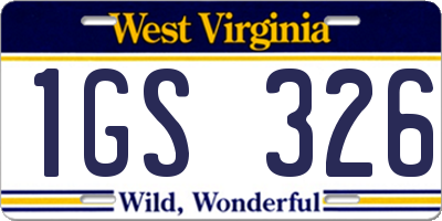 WV license plate 1GS326
