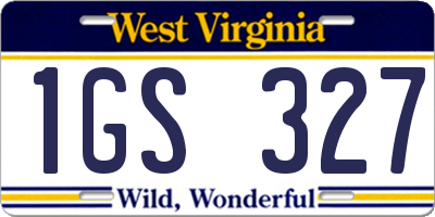 WV license plate 1GS327