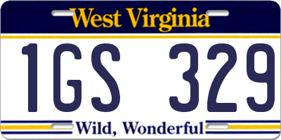 WV license plate 1GS329