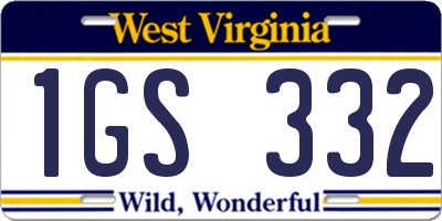 WV license plate 1GS332
