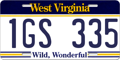 WV license plate 1GS335