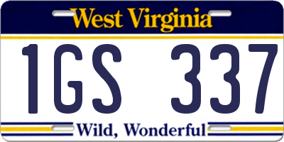 WV license plate 1GS337