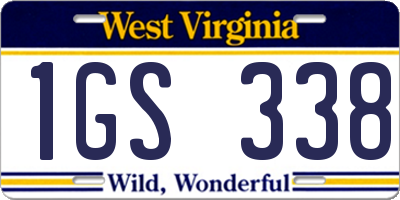 WV license plate 1GS338