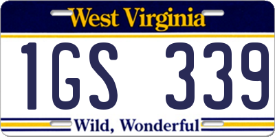 WV license plate 1GS339