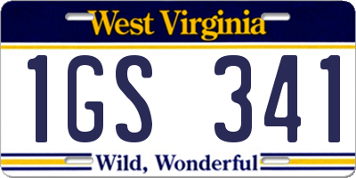 WV license plate 1GS341