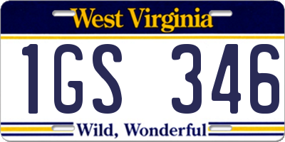 WV license plate 1GS346