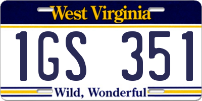 WV license plate 1GS351