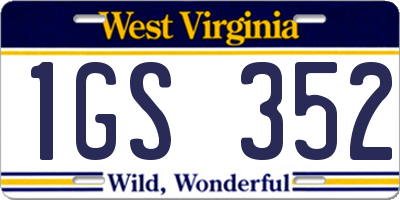 WV license plate 1GS352