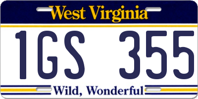 WV license plate 1GS355