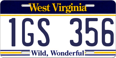 WV license plate 1GS356
