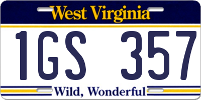 WV license plate 1GS357