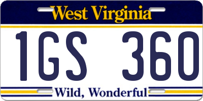 WV license plate 1GS360