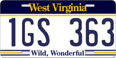 WV license plate 1GS363