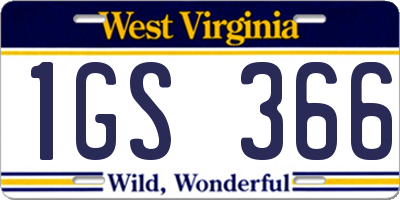 WV license plate 1GS366