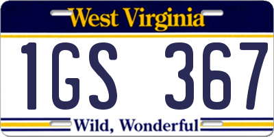 WV license plate 1GS367