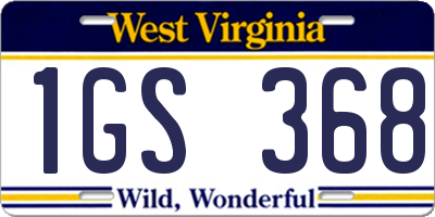 WV license plate 1GS368