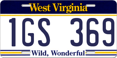 WV license plate 1GS369