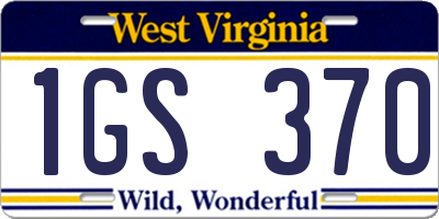 WV license plate 1GS370