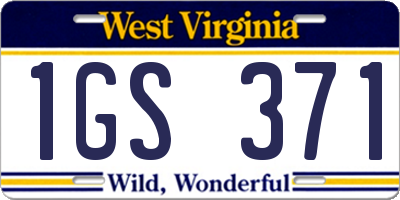 WV license plate 1GS371