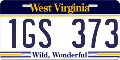 WV license plate 1GS373