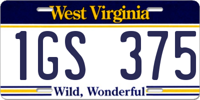 WV license plate 1GS375