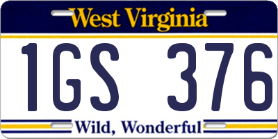 WV license plate 1GS376